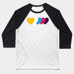 Poly Pride Hearts - (New Pride Colors!) Baseball T-Shirt